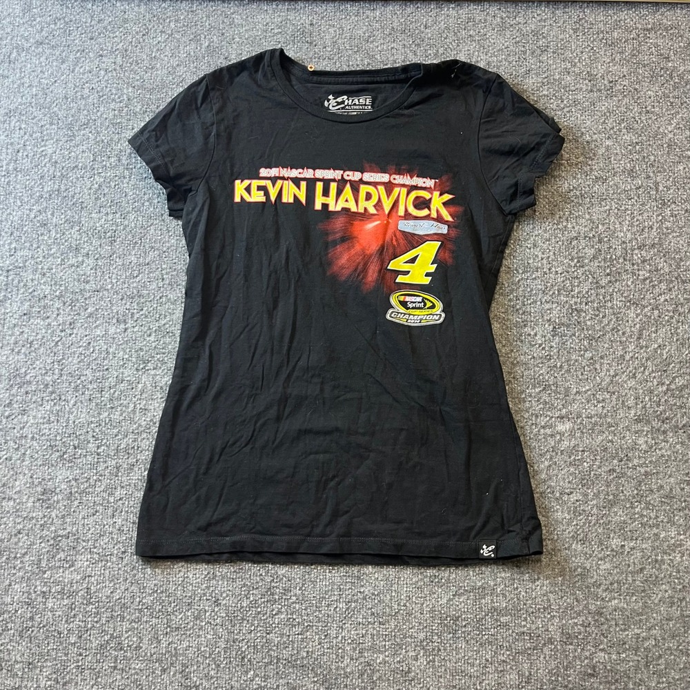 Chase Authentics T-Shirt Womens Size M Black Kevin Harvick 2014 NASCAR Champion